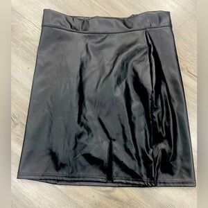 Faux Leather Skirt Sexy PU Novelty Skirt High Waisted Night Out - Black, M New
